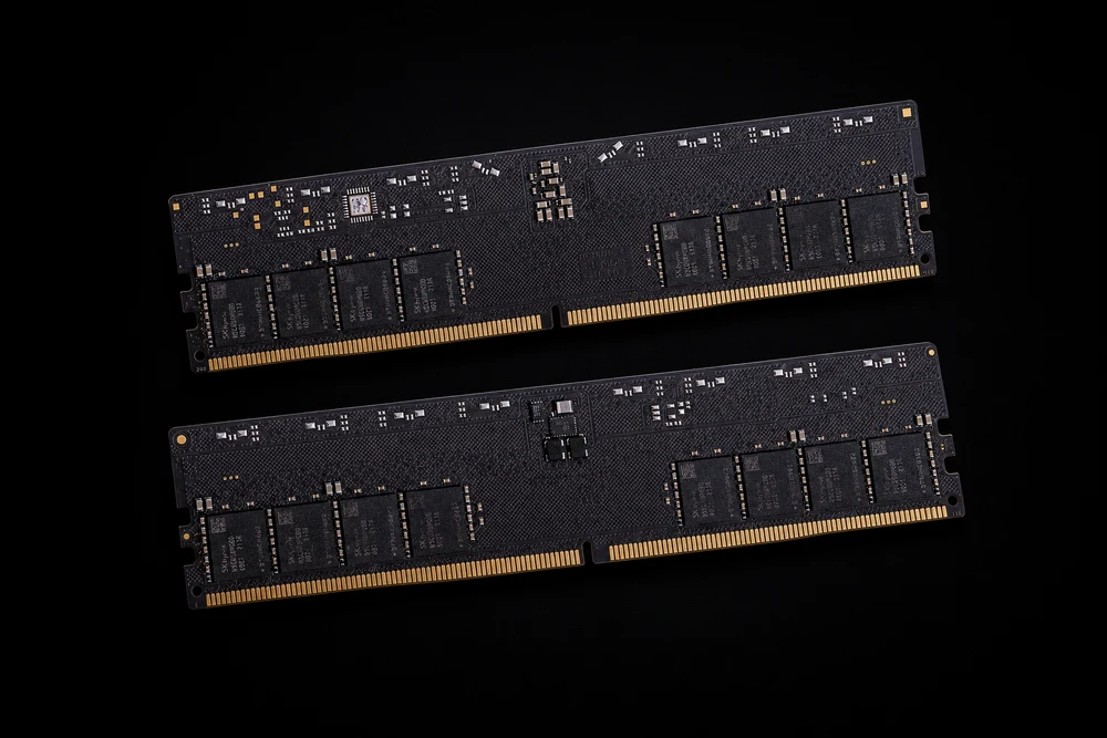Two DDR5 modules on a black background — the original manual PDF cover